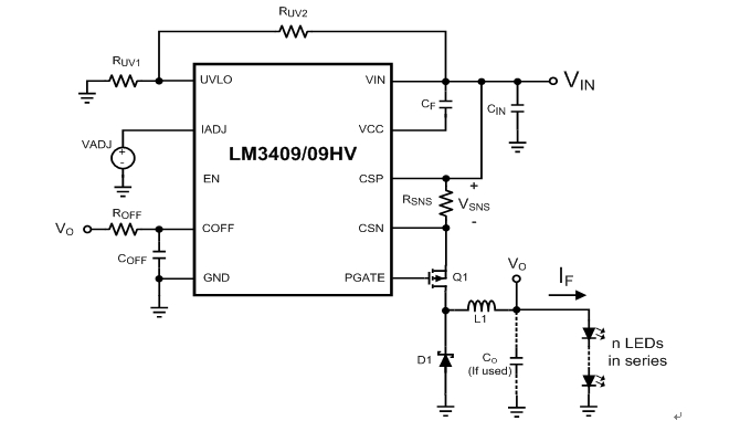 LM3409/09HV降壓LED驅(qū)動器