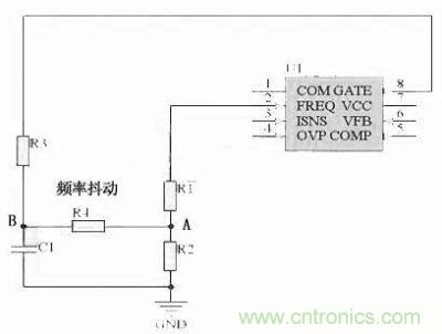 對于采用單顆鏡像電阻設(shè)定頻率，比如IR1150