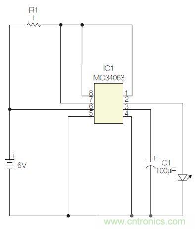 圖1：閃光燈標(biāo)電路圖。