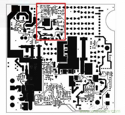 這是自動測試設備的PCB，因為事先了解過那顆SEPIC轉換器（以紅框標示），我的設計第一次就成功。