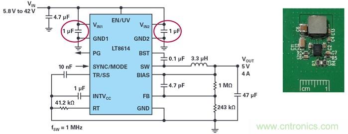 是否可以將低EMI電源安裝到擁擠的電路板上？